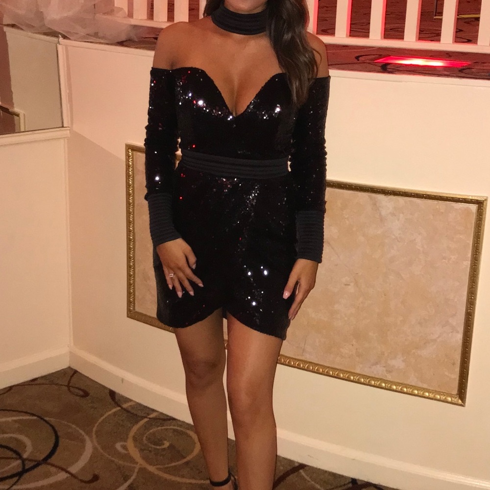 Black sequin dress